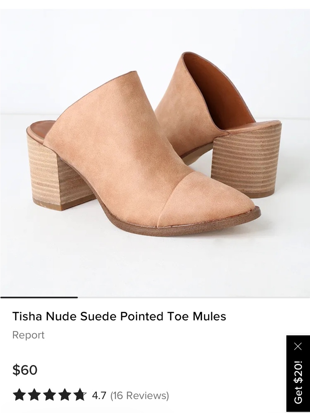 Report Tisha Pointed Toe Heeled Mules